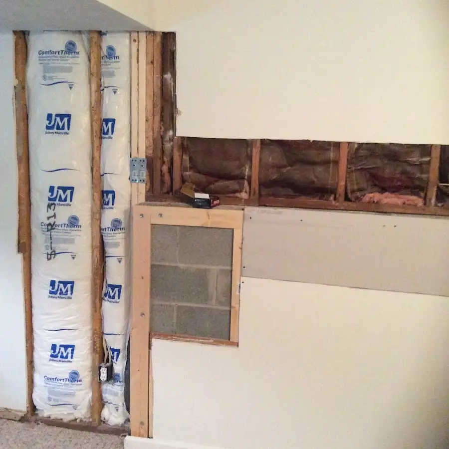Wall insulation replacement during Basement Flood Cleanup in Bluffton